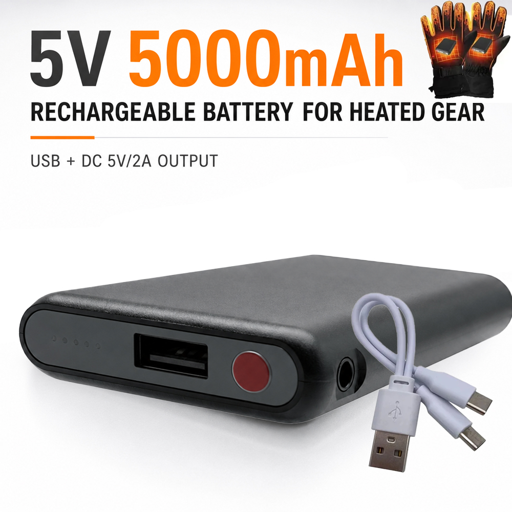 Heated Vest Battery - 5 فولت 5000 مللي أمبير قفازات
