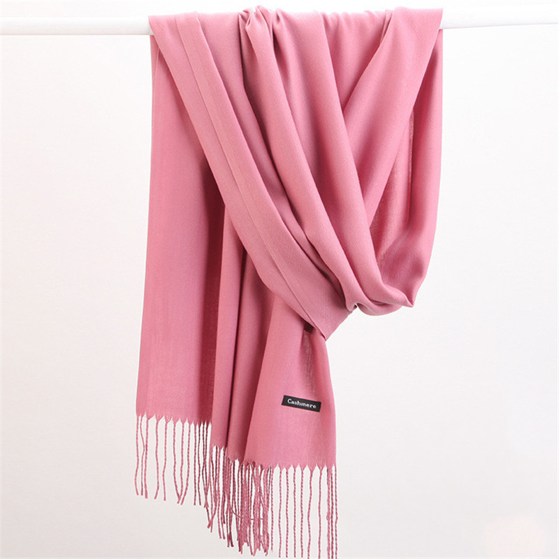 Cashmere Pashmina Wrap - وشاح نسائي موضة 2023 بلون سادة