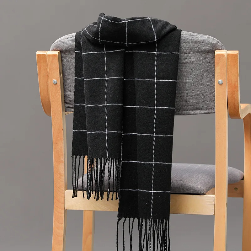 Cashmere Pashmina Wrap - 2023 جديد الشتاء الرجال وشاح الدفء