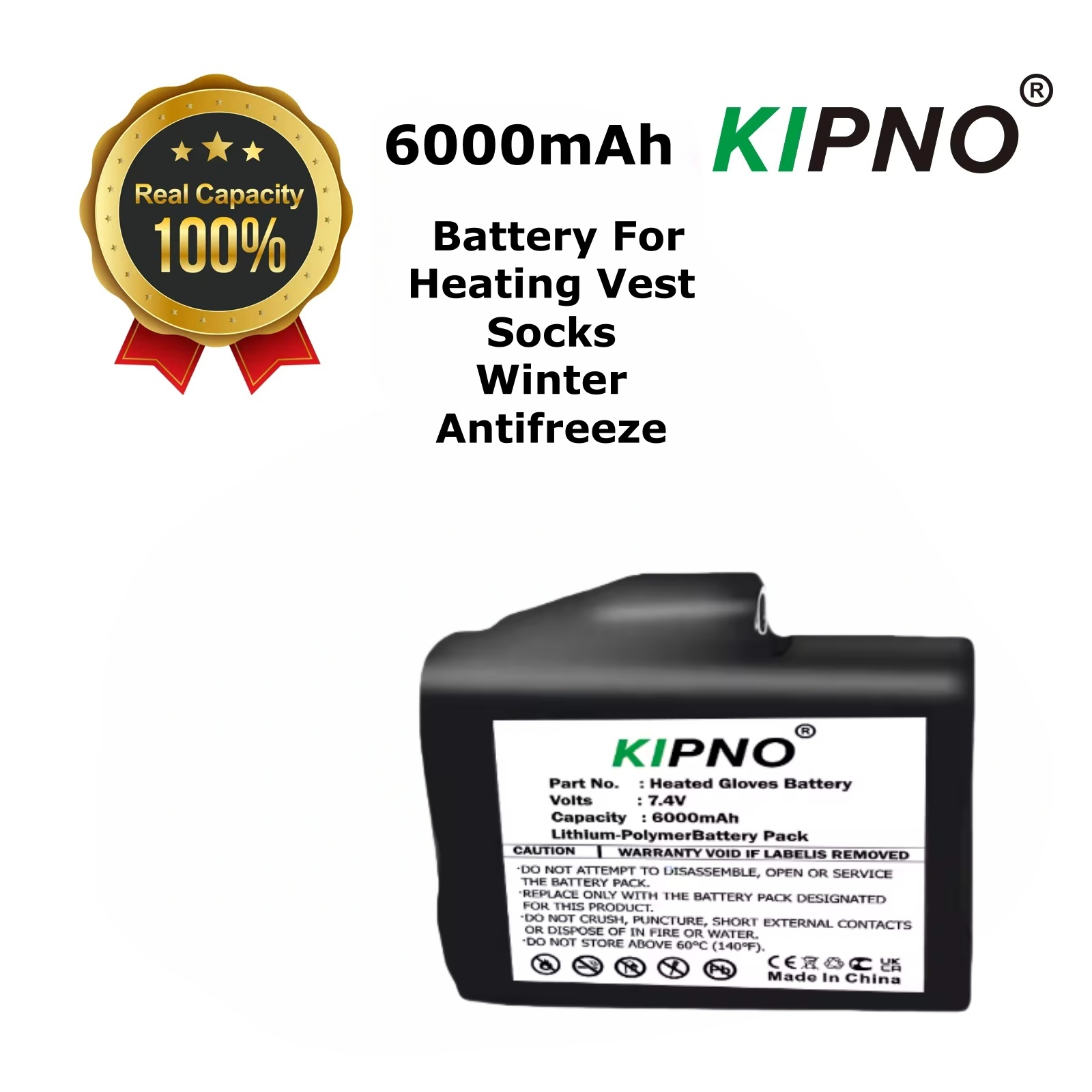 Heated Vest Battery - قفازات ساخنة بطارية 7.4 فولت 6000
