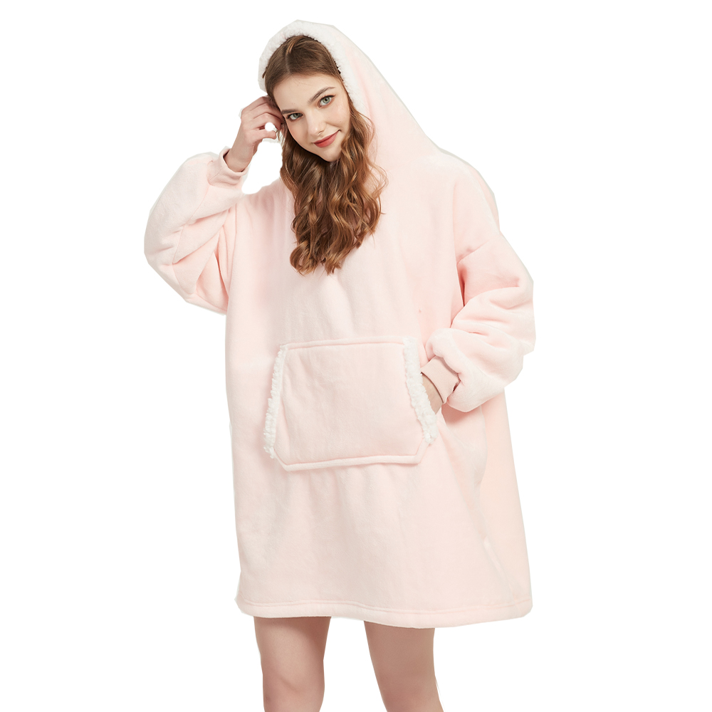 Sherpa Hoodie Fleece - بطانية من الألياف الدقيقة مع أكمام