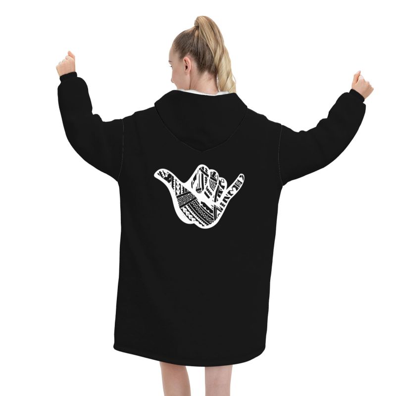 البولينيزية الوشم شاكا القبلية - مراجعة Sherpa Hoodie Fleece وسعره