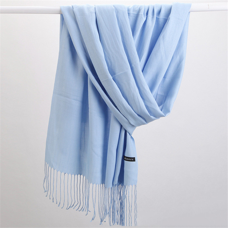 وشاح نسائي موضة 2023 بلون سادة - مراجعة Cashmere Pashmina Wrap وسعره