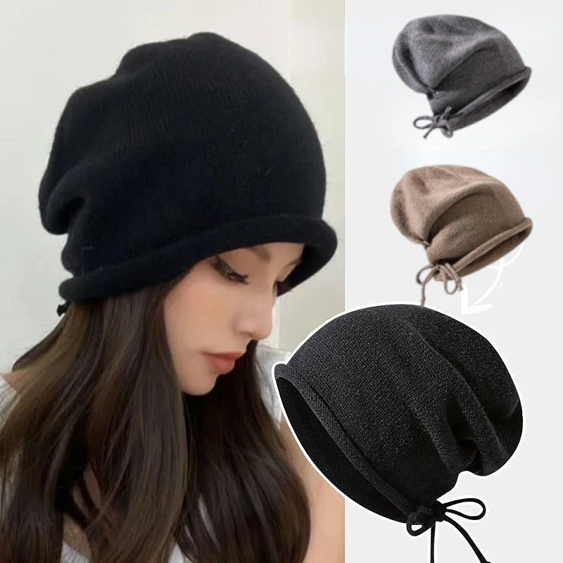 محبوك بونيه اغطية الإناث شتاء  - مراجعة Knit Beanie Hat Warm وسعره