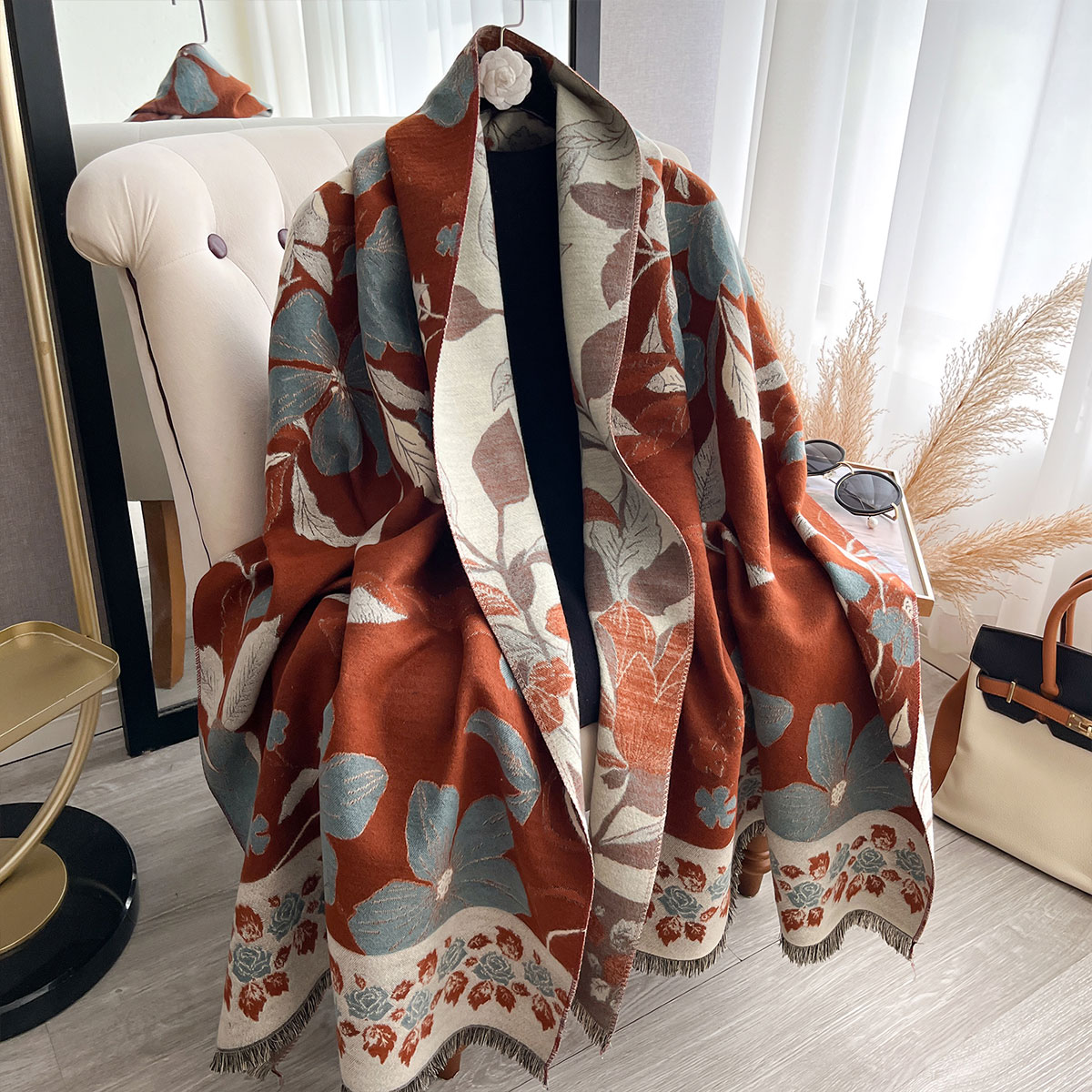 المرأة رشاقته الفاخرة الشتاء ب - مراجعة Cashmere Pashmina Wrap وسعره