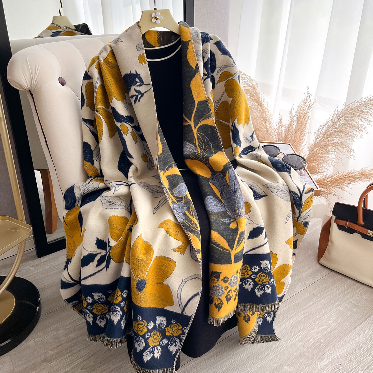 المرأة رشاقته الفاخرة الشتاء ب - مراجعة Cashmere Pashmina Wrap وسعره