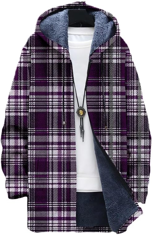 سترة رجالية منقوشة كبيرة الحجم - مراجعة Sherpa Hoodie Fleece وسعره